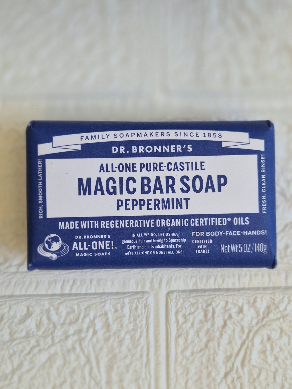 Dr. Bronner's All-One Pure-Castile Peppermint Magic Bar Soap  classic scent